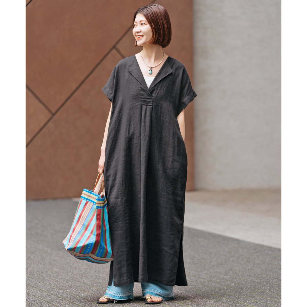 ★スピック＆スパン★リネンカフタンドレス Spick & Span｜《追加》リネンカフタンドレス | Rakuten Fashion