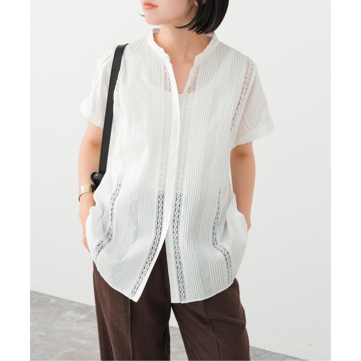 Spick and Span ケミカルレースフレンチブラウス ホワイト ケミカルレースフレンチブラウス（シャツ／ブラウス）｜Spick