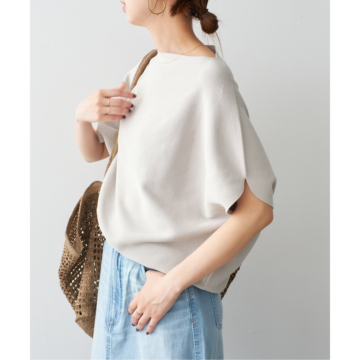 Spick and Span ボートネックニュアンスプルオーバー　美品 Spick＆Span ニット セーター 「追加」ボートネックニュアンス