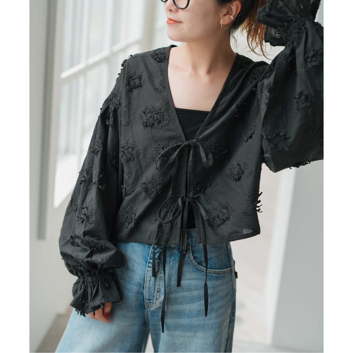 crinkle crinkle crinkle 3D embroidery bolero | スピック＆スパン