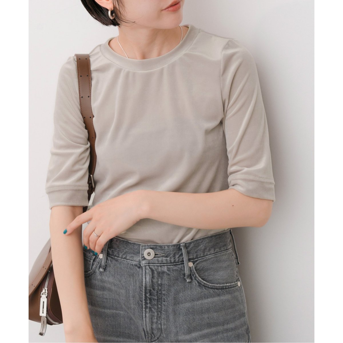【Spick&Span】コットンスラブクルーネックプルオーバー＊グレー＊新品◎ ≪追加≫コットンスラブクルーネックプルオーバー | スピック