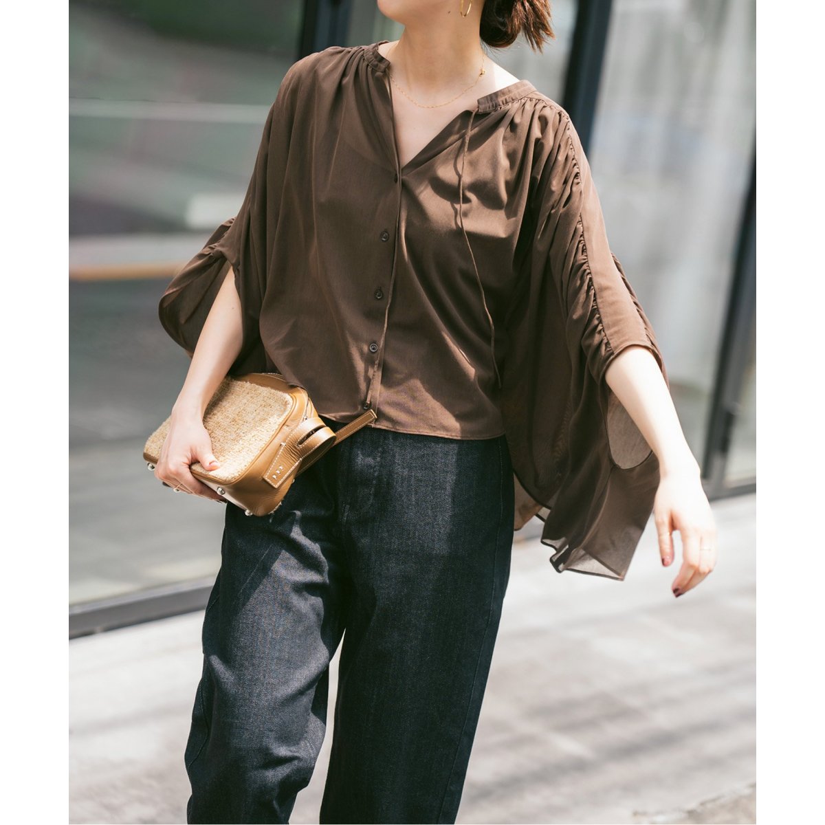 Spick & Span DEVEAUXハーフスリーブシャツ DEVEAUXハーフスリーブシャツ（シャツ／ブラウス）｜Spick and