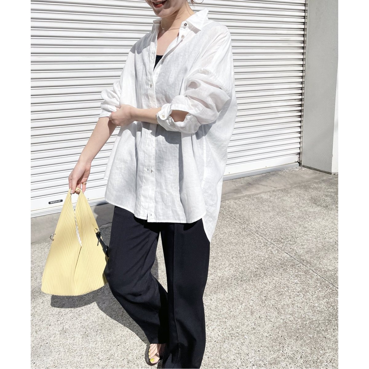 【新品未使用】Spick and Span 80リネンカシュクールビッグシャツ 追加》80リネンカシュクールビッグシャツ | スピック＆スパン