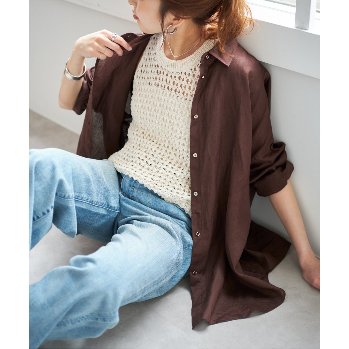 美品【SPICK AND SPAN】F 麻100％ ストライプ五分袖カットソー スピック＆スパン(Spick and Span) レディース シャツ の一覧