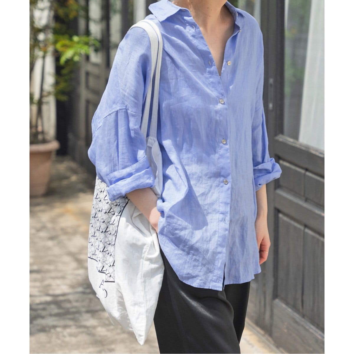 ✨専用✨【美品】スピックアンドスパン 80 リネンカシュクールビッグシャツ 追加》80リネンカシュクールビッグシャツ | スピック＆スパン