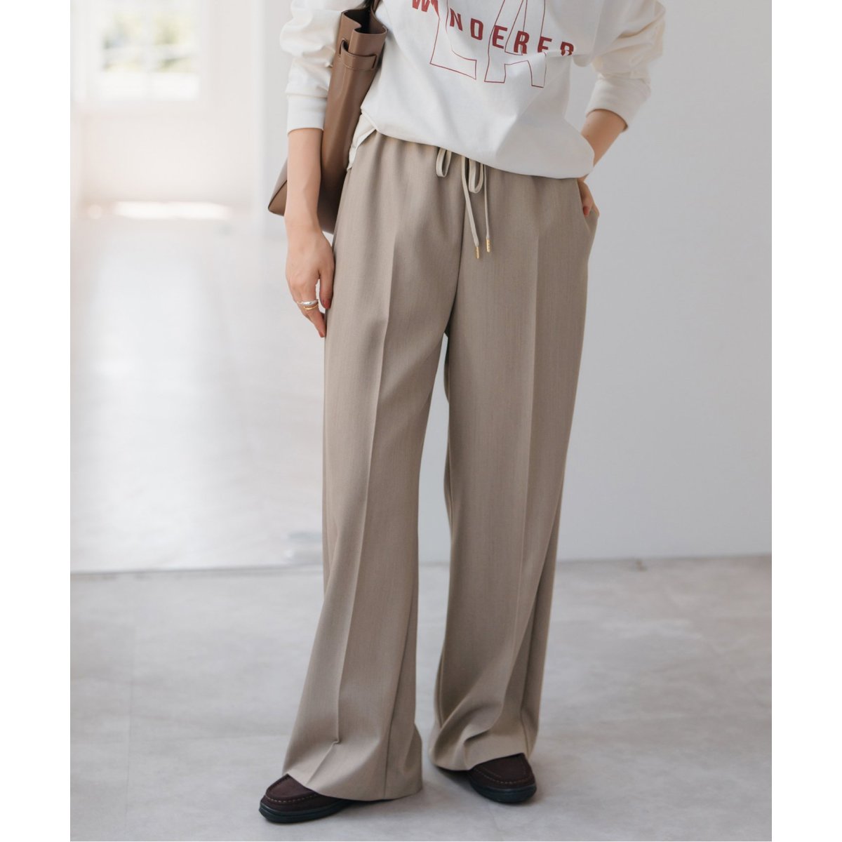 スピックアンドスパン リネン コットン ペインターパンツ ワークパンツ model03.jpg