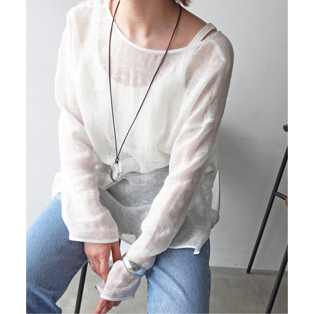 メッシュリネンルーズプルオーバー 追加2》手洗い可 / メッシュリネンルーズプルオーバー