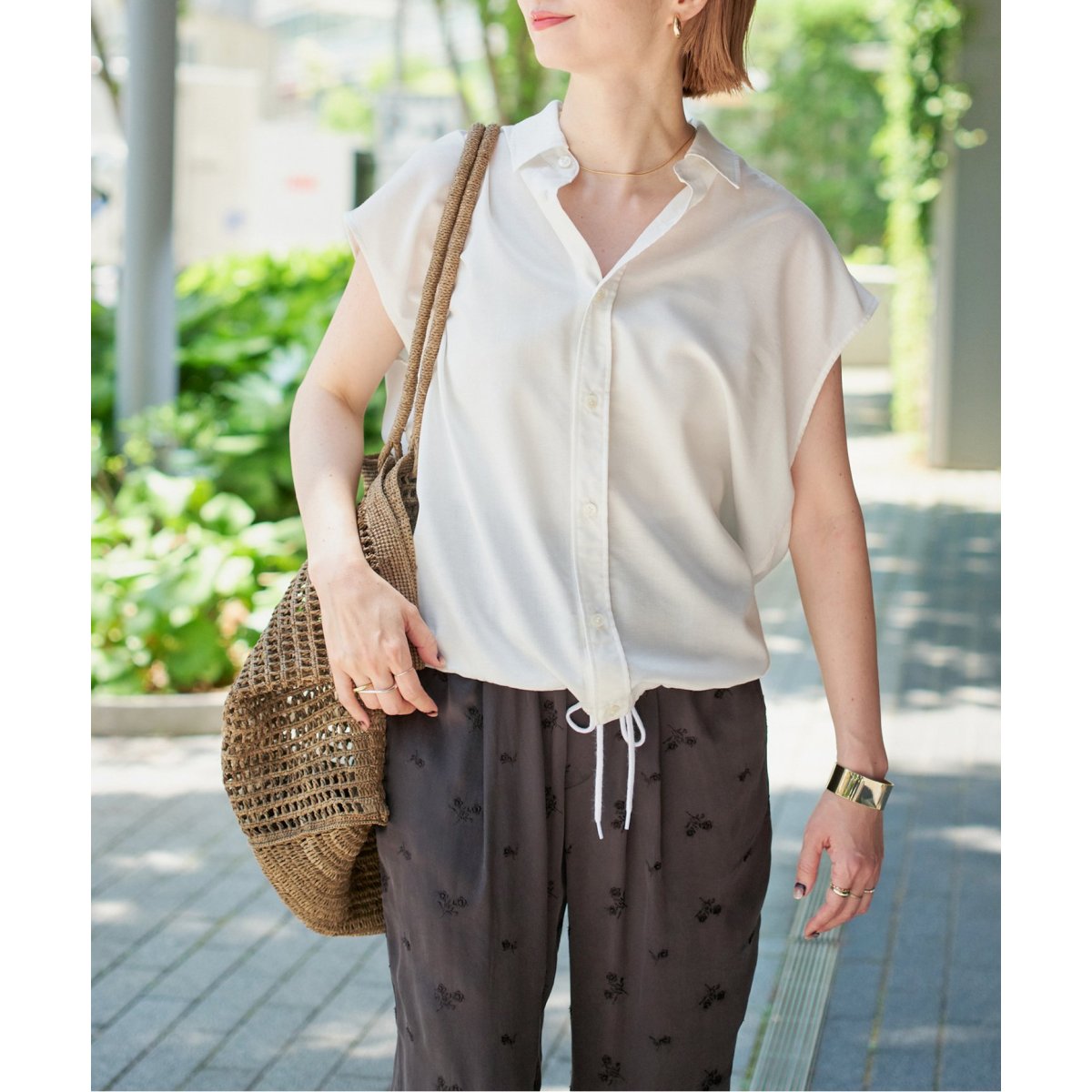 ソフトブロードフレンチヘムギャザーシャツ ソフトブロードフレンチヘムギャザーシャツ | スピック＆スパン