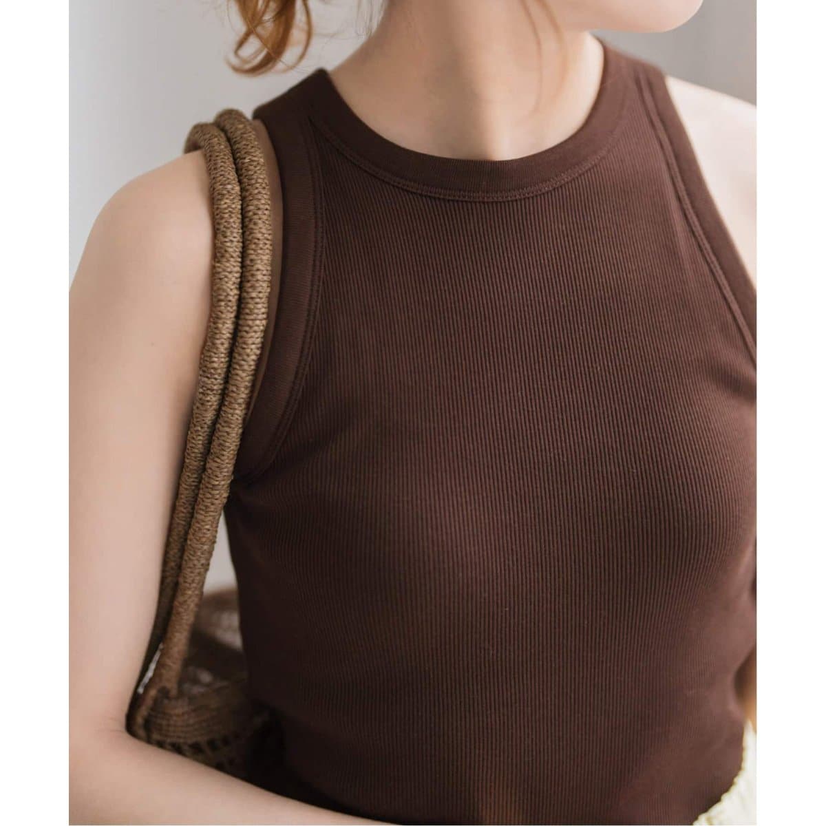 【Spick & Span】カップ付きアメスリタンク 2セット ベージュ グレー 追加2》カップ付きアメスリタンク2（タンクトップ）｜Spick and