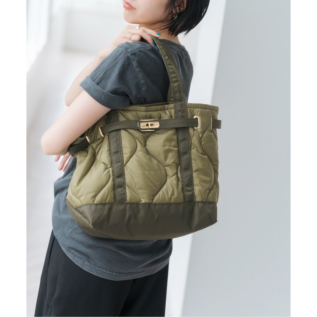 SITA PARANTICA/シータパランティカ ナイロンキルティングトート M