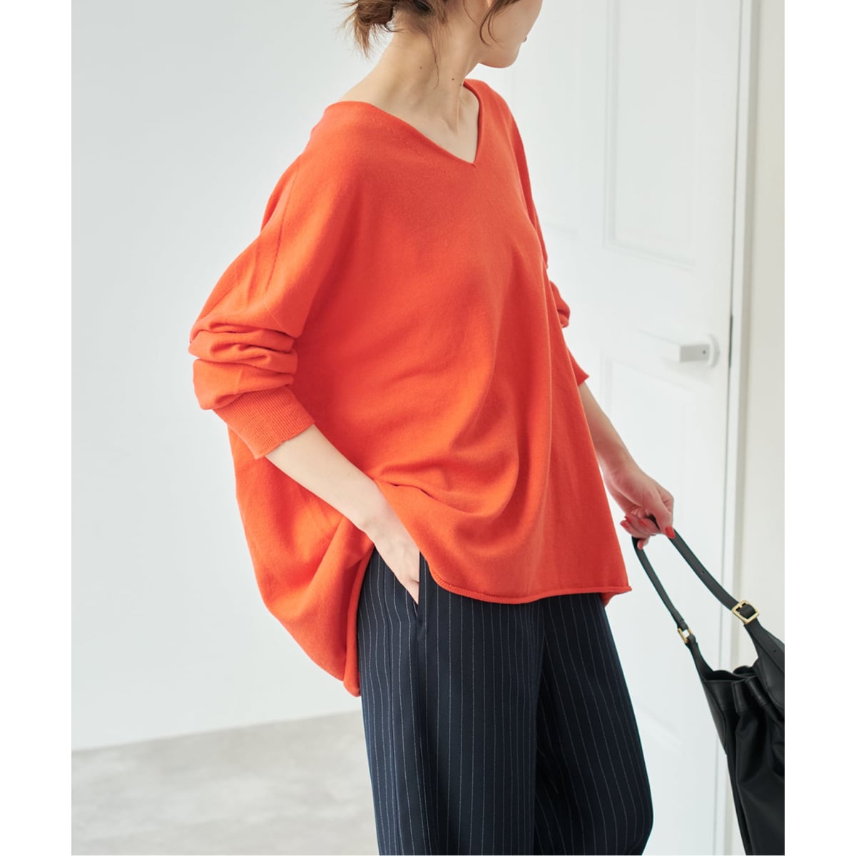 【人気】Spick & Span テープヤーンルーズプルオーバー　リネン　ピンク テープヤーンルーズプルオーバー | スピック＆スパン(Spick and