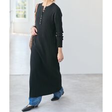 《手洗い可 / 追加》ヘンリーネックリブニットワンピース