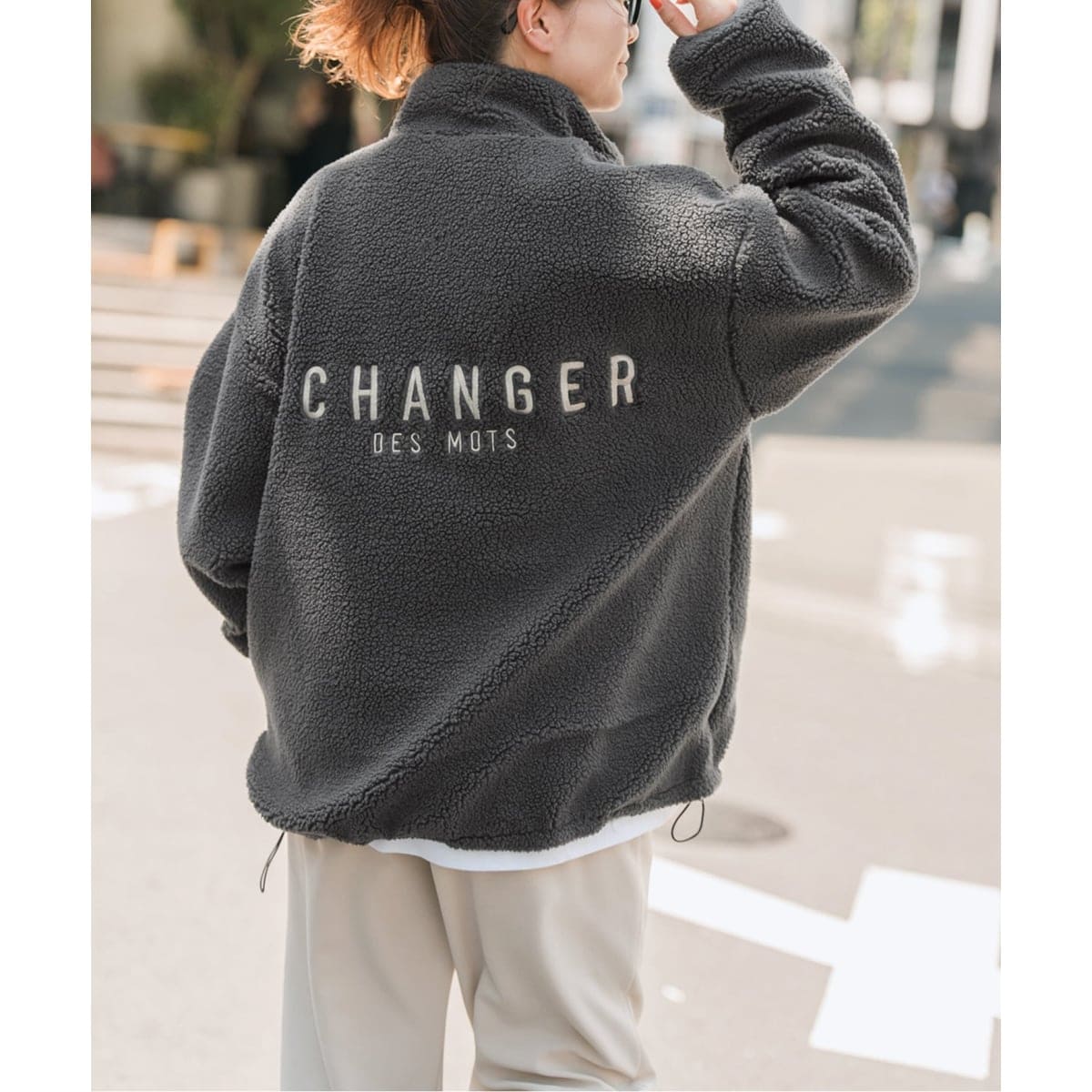 Spick＆Span W/Nyモッサステンカラーショートコート グレー スピック＆スパン W/Nyモッサステンカラーショートコート