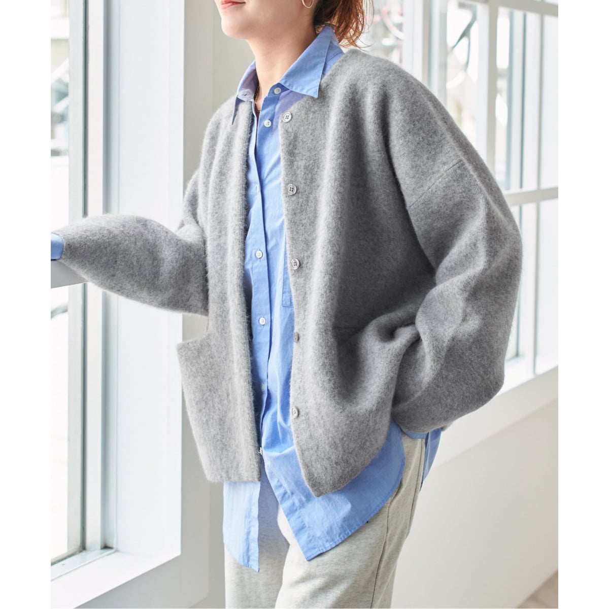 【タグ付き新品】スピック＆スパン　ツイードフリンジニットジャケット ツィードフリンジニットジャケット | スピック＆スパン(Spick