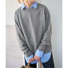 スピック＆スパン(Spick and Span)の《WEB限定カラー有り》ウールカシミヤ ラグランクルーネックニット