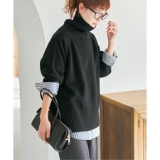 スピック＆スパン(Spick and Span)の《WEB限定カラー有り》ウールカシミヤ ラグランタートルニット