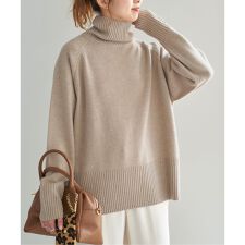 スピック＆スパン(Spick and Span)の《WEB限定カラー有り》ウールカシミヤ ラグランタートルニット