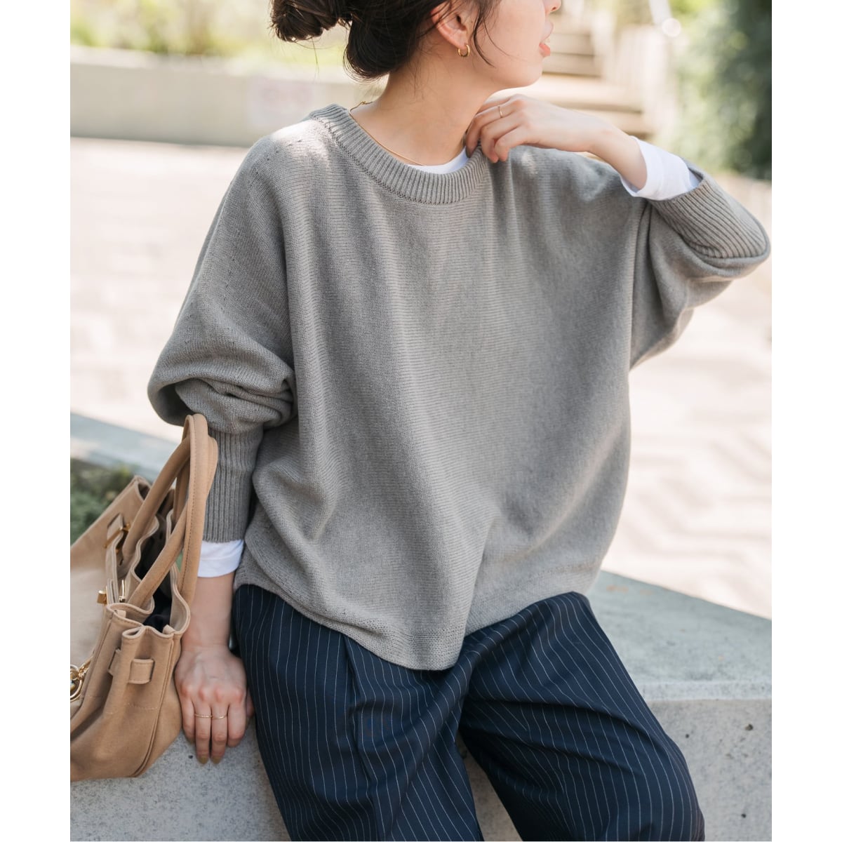 今期 Spick and Span リネンコットンルーズプルオーバー 追加》手洗い可 / リネンコットンルーズプルオーバー（ニット