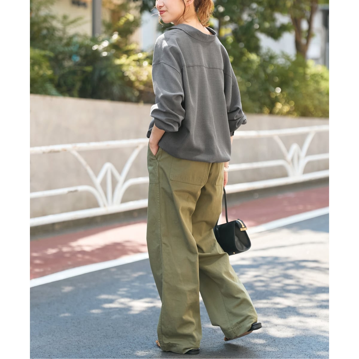 【タグ付き未使用】2025ウールライクヘムギャザーシャツSpickandSpan 追加》ウールライクヘムギャザーシャツ | スピック＆スパン(Spick and
