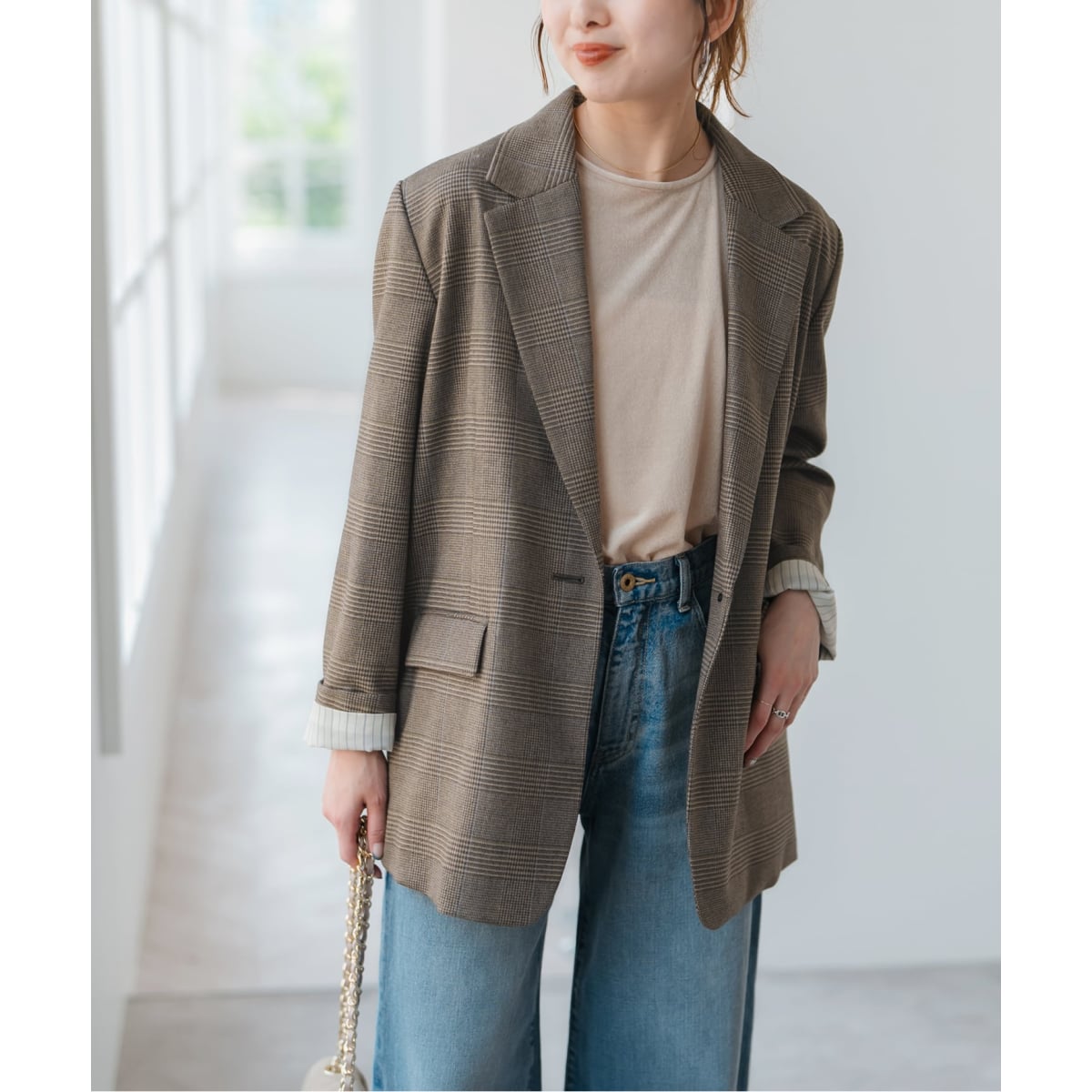 Spick & Span ライトドライクロスハーフスリーブジャケット 一部店舗+WEB限定追加2》ライトドライクロスハーフスリーブ