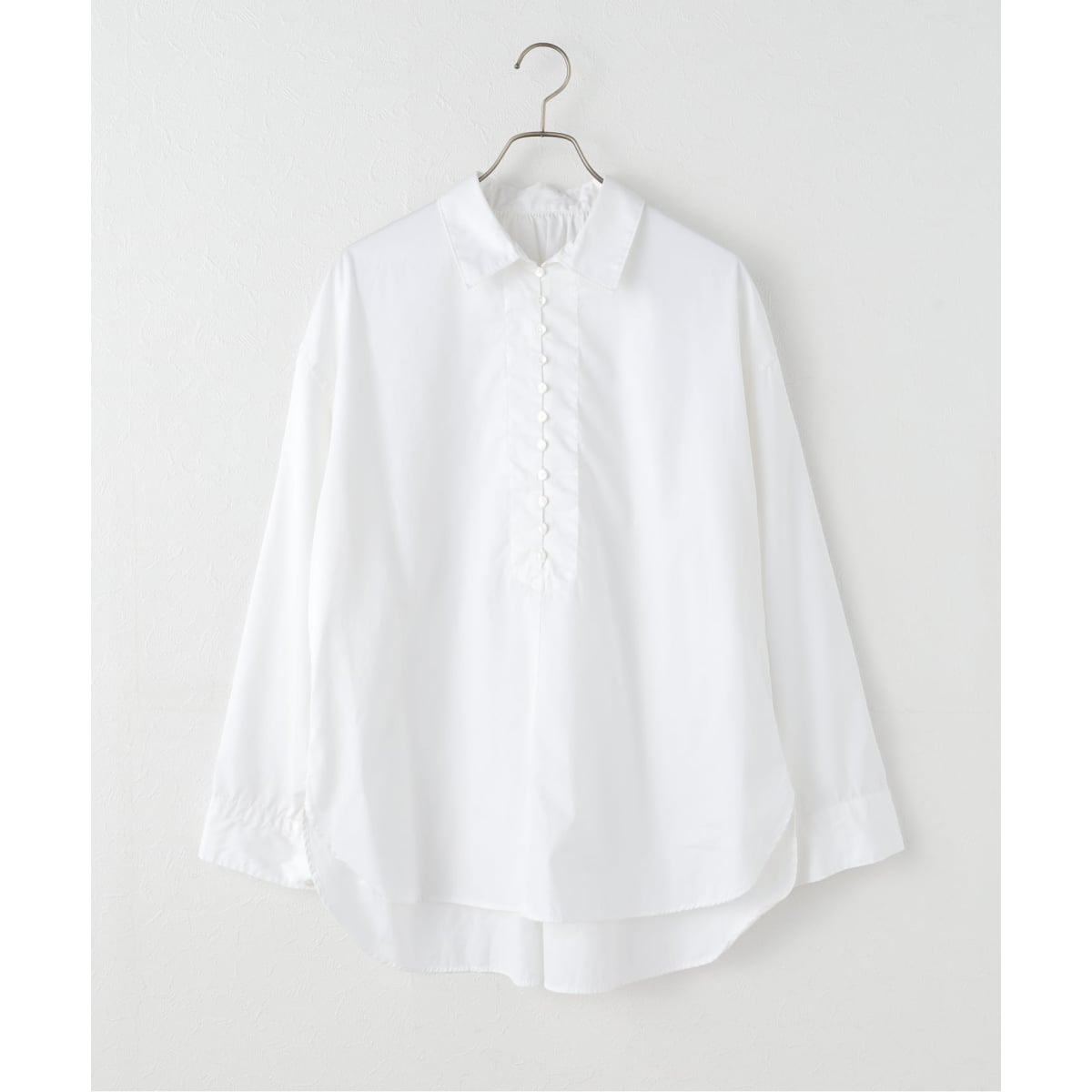 かぐれ　コットンリネンフリルカラーシャツ　ホワイト　アーバンリサーチ　日本製 かぐれ コットンリネンフリルカラーシャツ ホワイト アーバンリサーチ