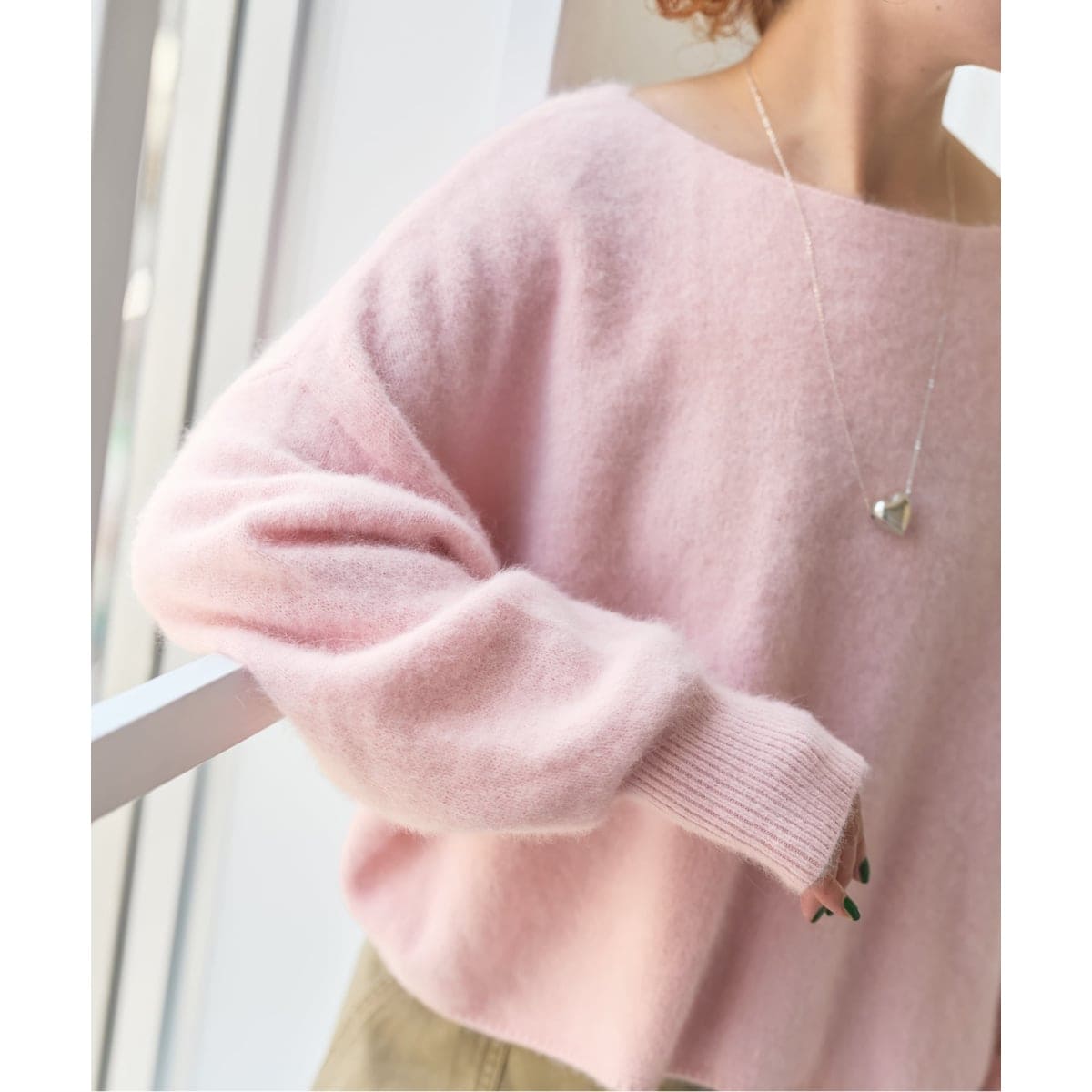 NOBLE×L'AUBE BLANC】FOX/カシミヤオフショルダーニット