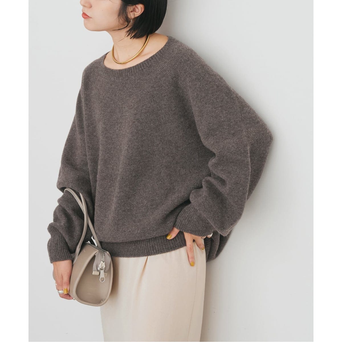 【美品】 スピックアンドスパン ロングリブプルオーバー 近年モデル ニット ≪WEB+一部店舗限定追加≫バルキーヤーン ロングリブ プル
