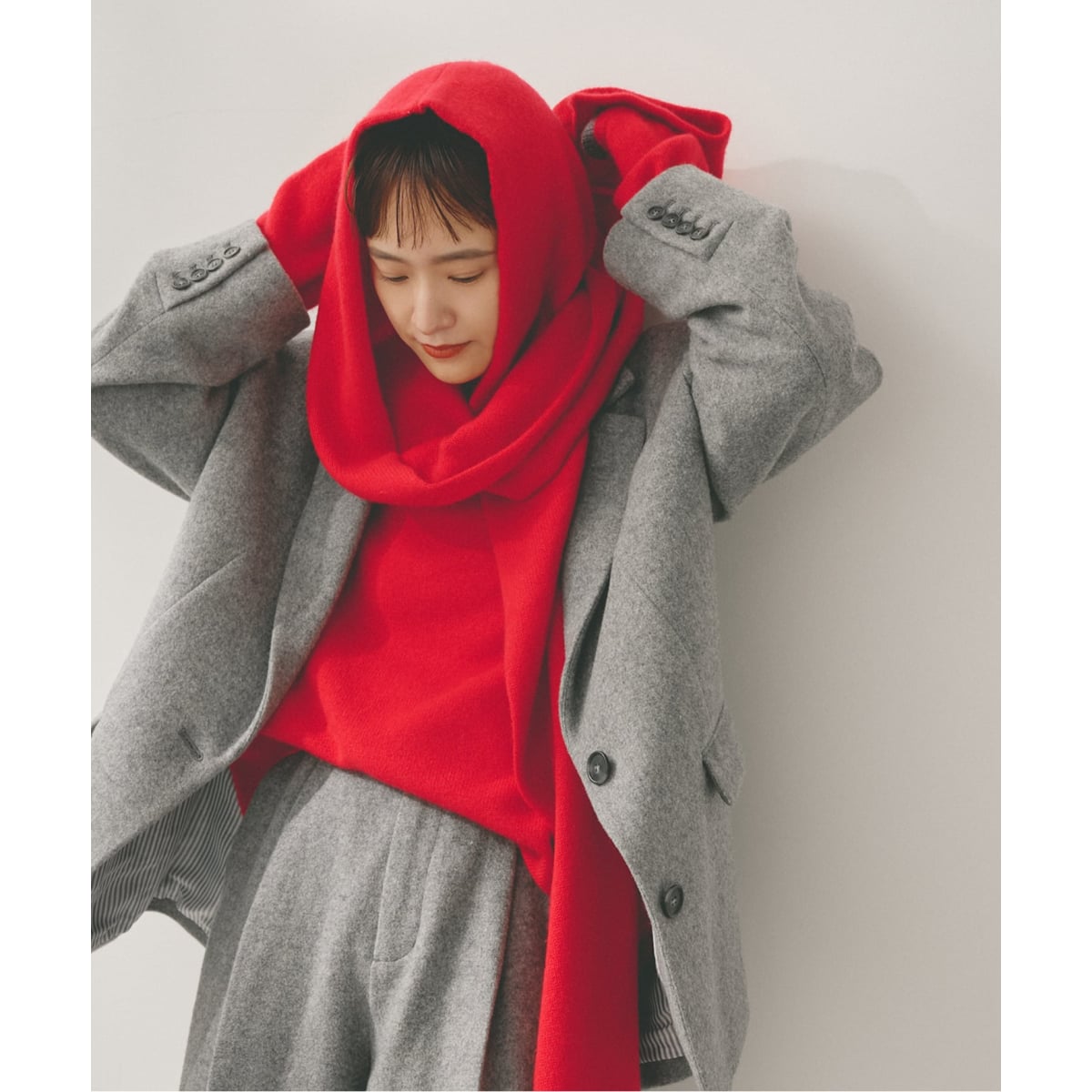 【新品・完売商品】Higuchi*Sカシミヤ混フードマフラー Higuchi*Sカシミヤ混フードマフラー | スピック＆スパン(Spick and