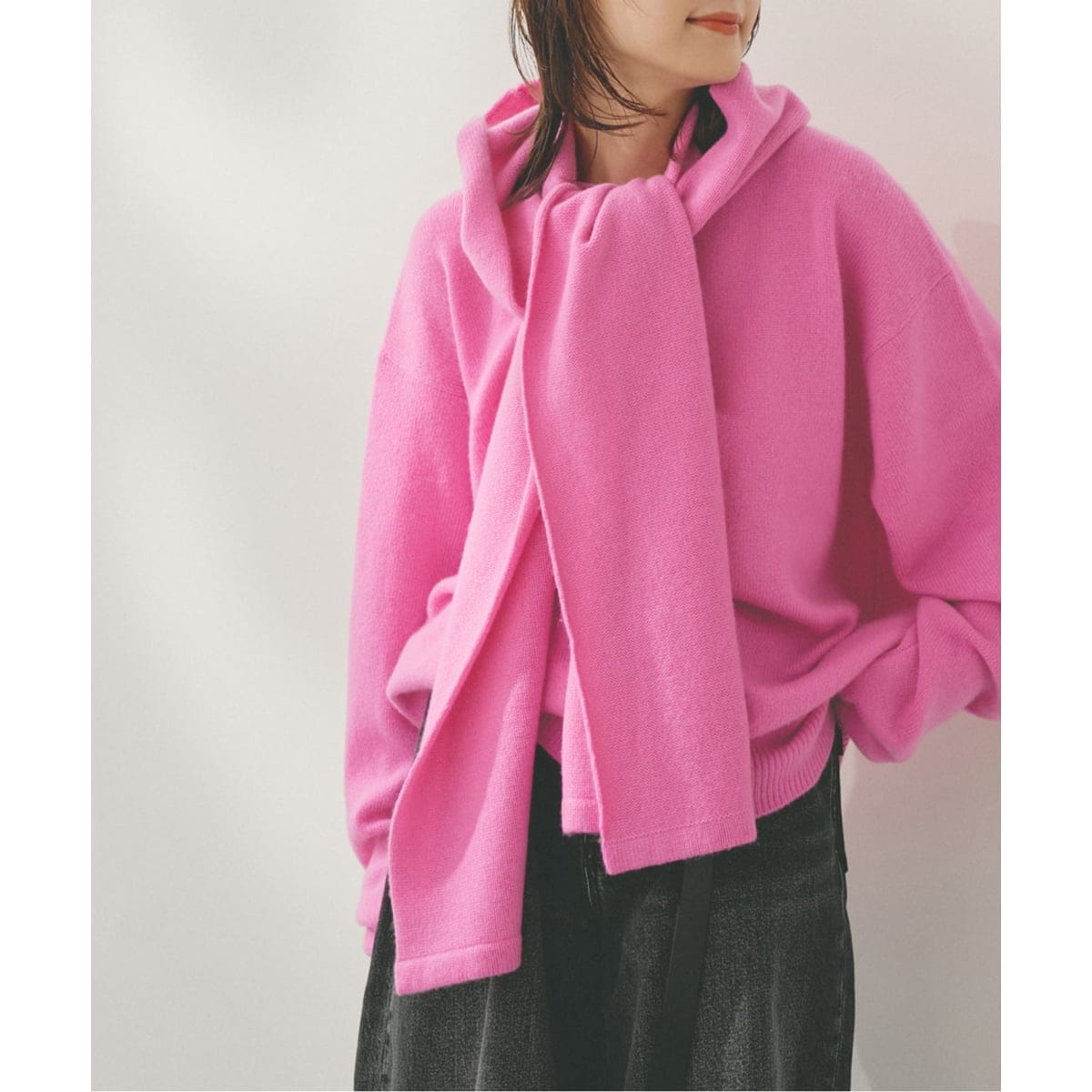 spick&span Higuchi*S フードマフラー ニット カシミア Spick＆Span（スピック アンド スパン） マフラー ストール Higuchi*S