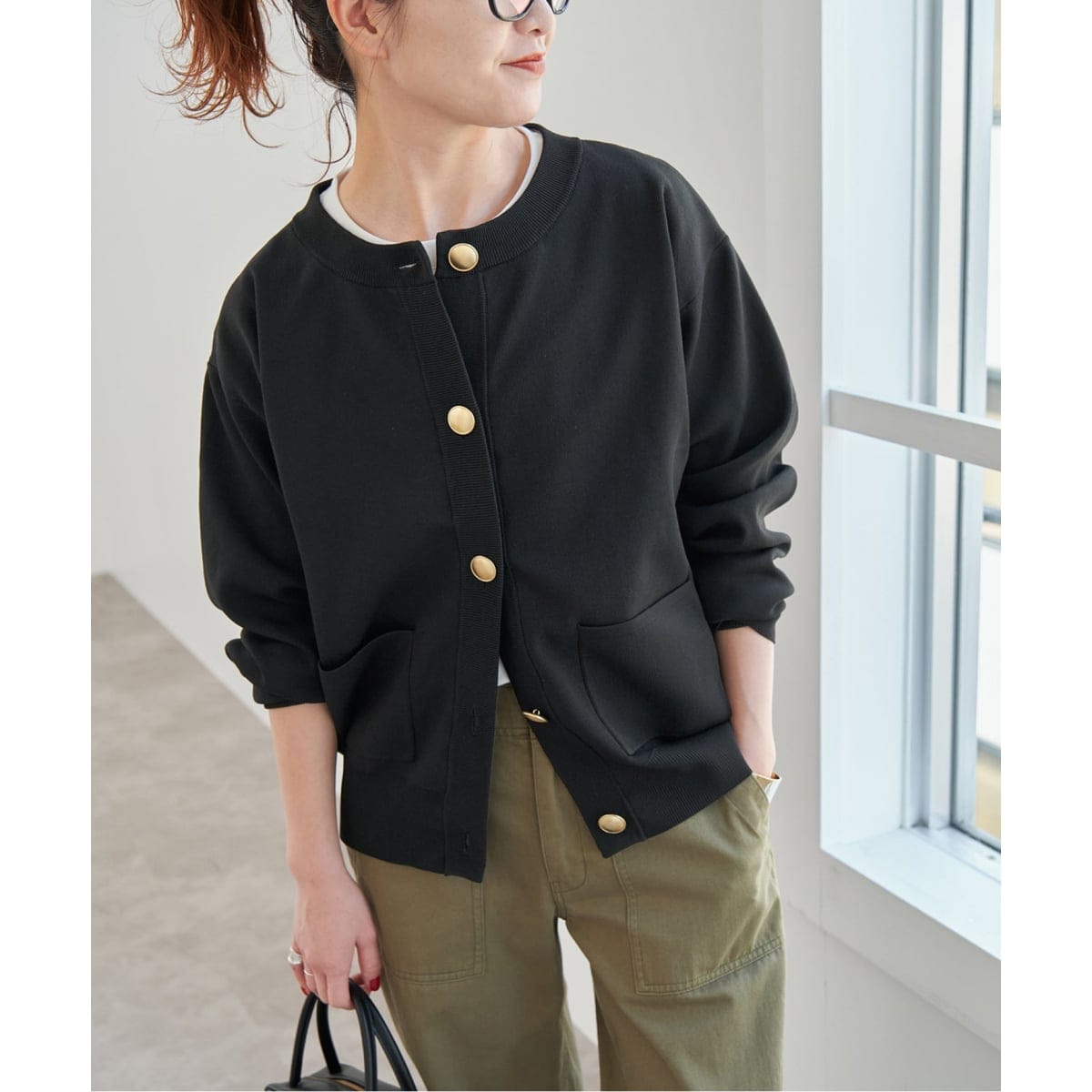 【2日間限定価格】ウォッシャブクルーネックカーディガン WEB限定追加3》ウォッシャブクルーネックカーディガン