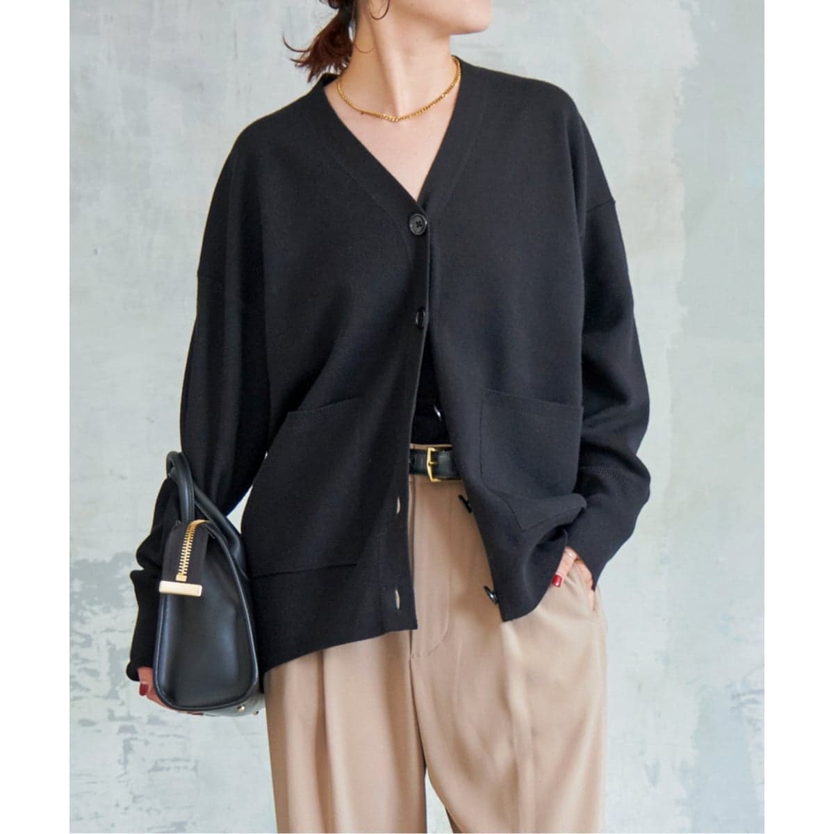 美品✨ Spick&Span ダブルジャガード ビッグカーディガン グリーン F 美品✨ Spick&Span ダブルジャガード ビッグカーディガン