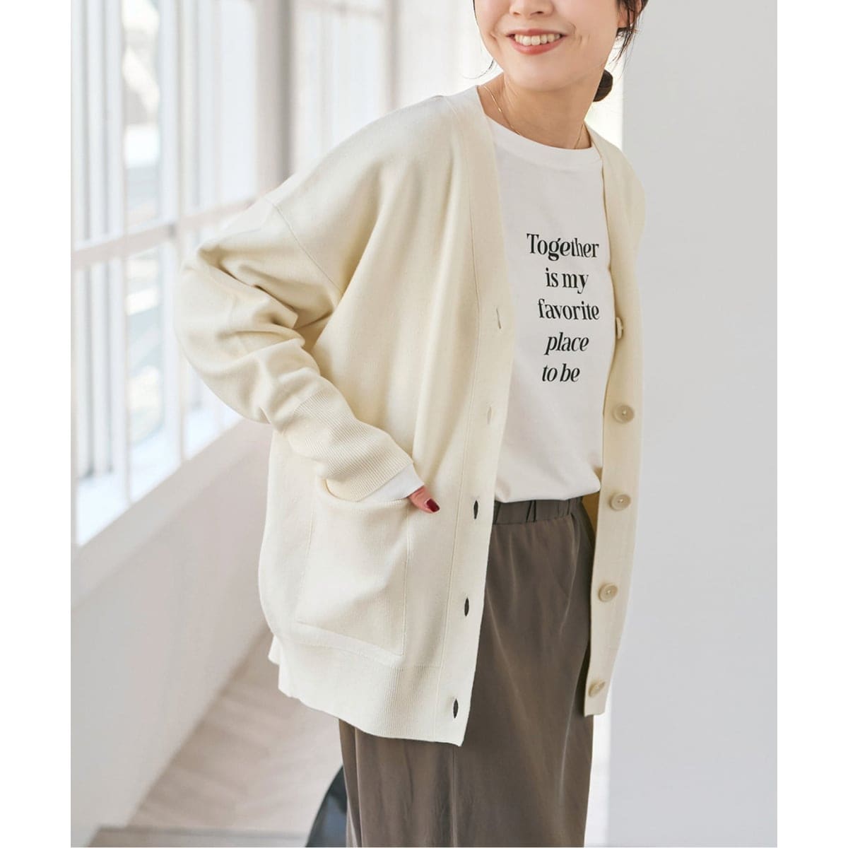 【1度着用のみ美品】 スピックアンドスパン ダブルジャガード ビッグカーディガン Spick & Span（スピックアンドスパン）の「≪追加≫ダブル