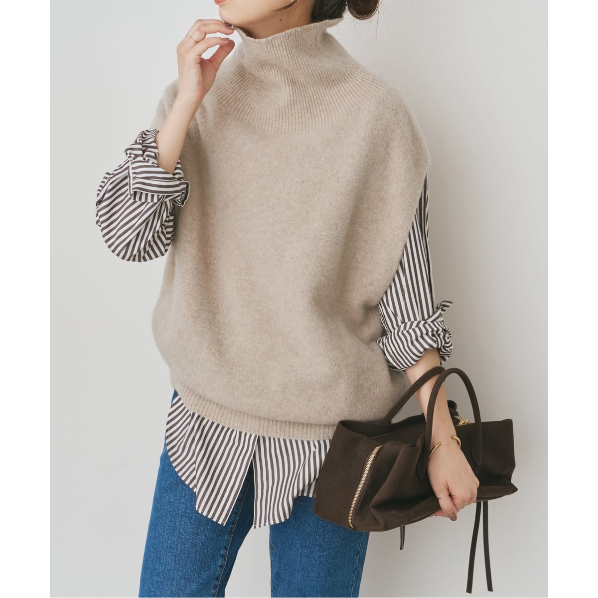 スピックアンドスパン　ヴィンテージライク　ニットベスト Spick & Span｜K.Ayami*Sヴィンテージライクニットベスト