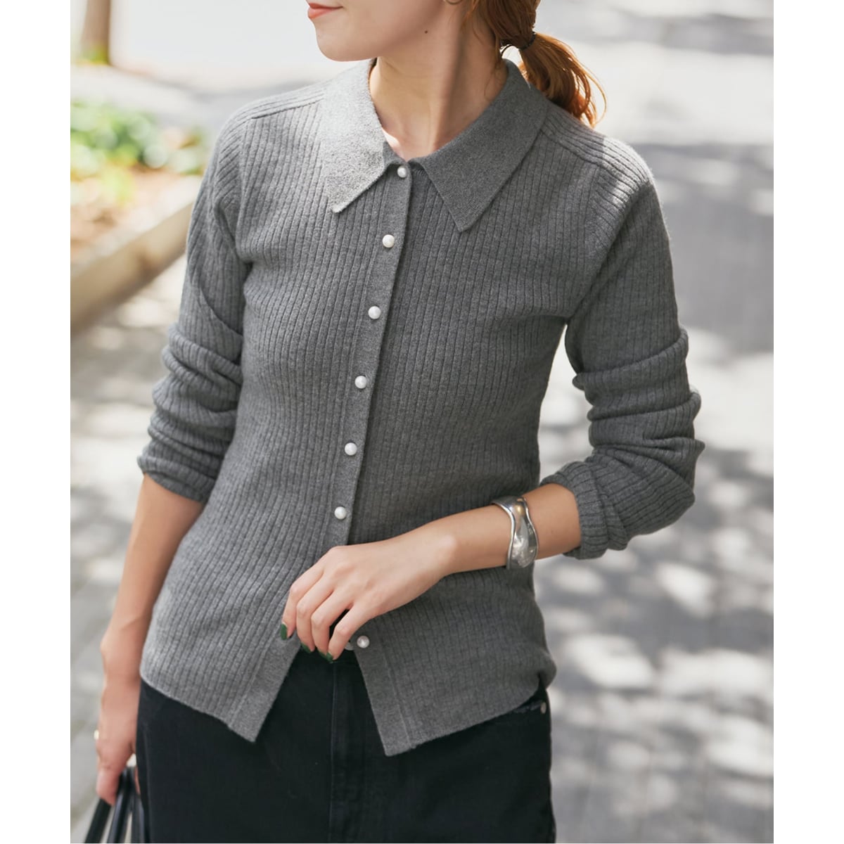 パールボタン襟付きニット | スピック＆スパン(Spick and Span