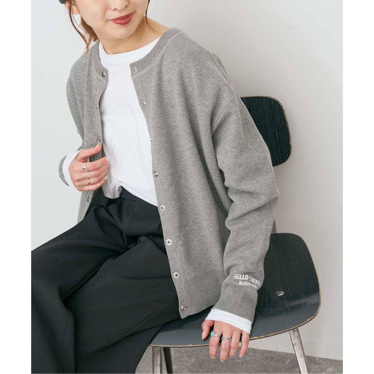 極美品 スピックアンドスパン ファーニットロングカーディガン ラクーン 大人気 ファーニットロングカーディガン | スピック＆スパン(Spick and Span