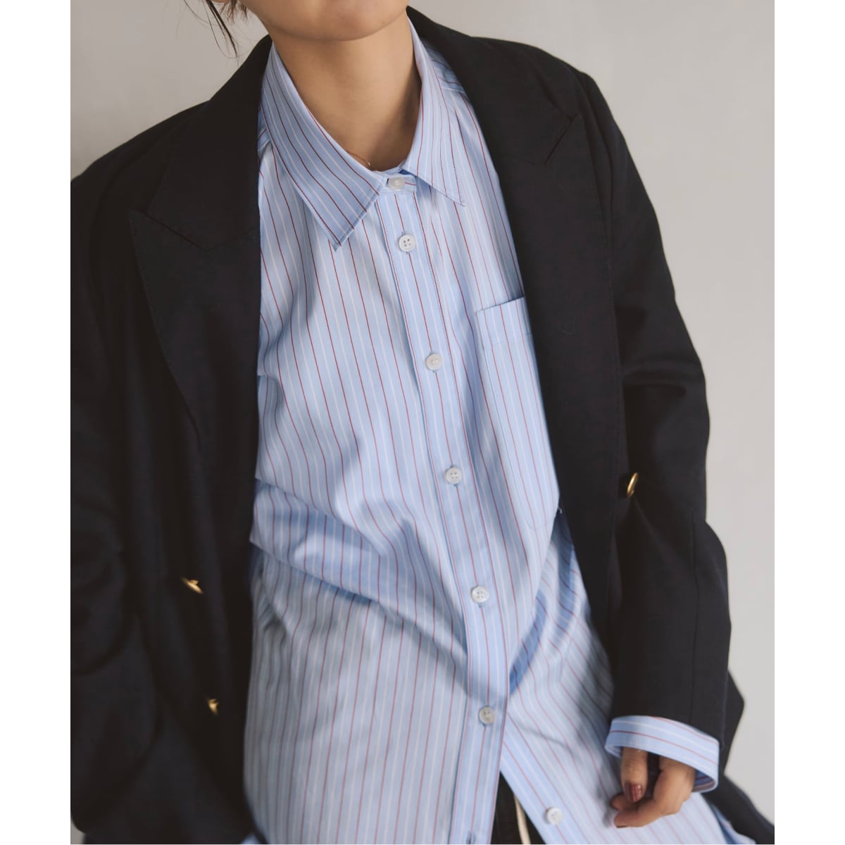 Spick and Span a&m マルチストライプシャツ　ネイビーベース a&m マルチストライプシャツ | スピック＆スパン(Spick and Span