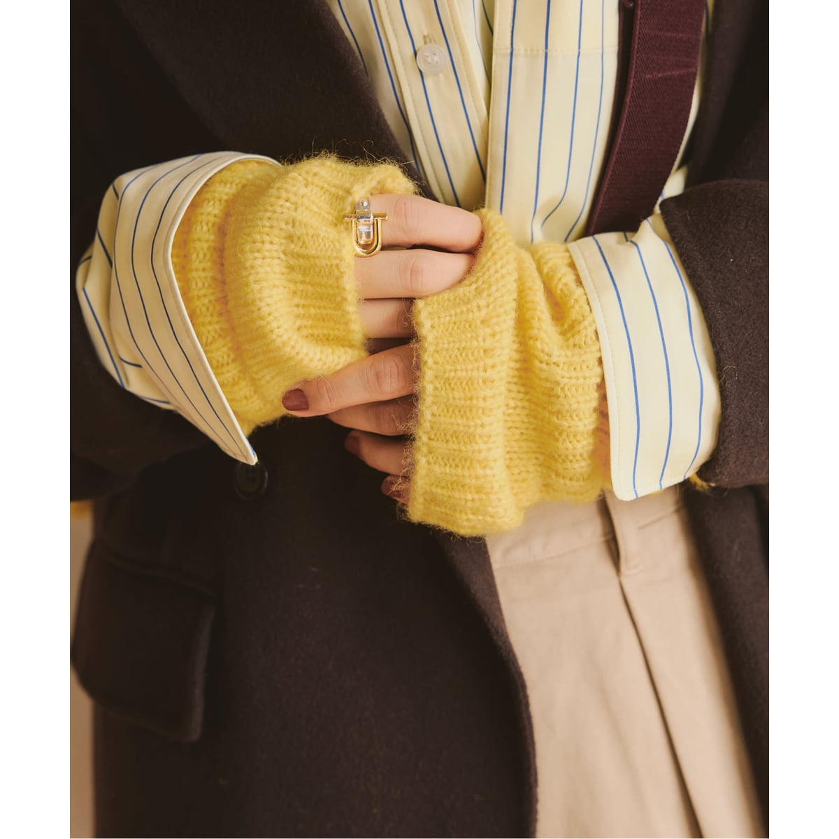【新品】Spick and Span カシミヤアームウォーマー　イエロー 洗える】ピュアカシミヤ アームウォーマー | 23区(23KU) | マルイ