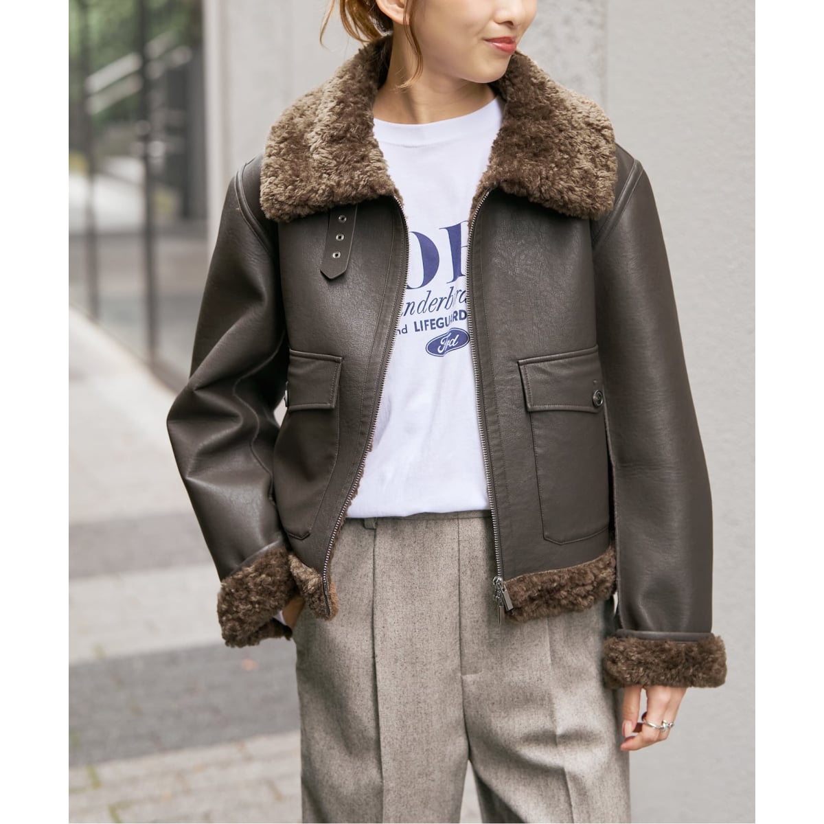 追加》W/Nyモッサステンカラーショートコート | スピック＆スパン