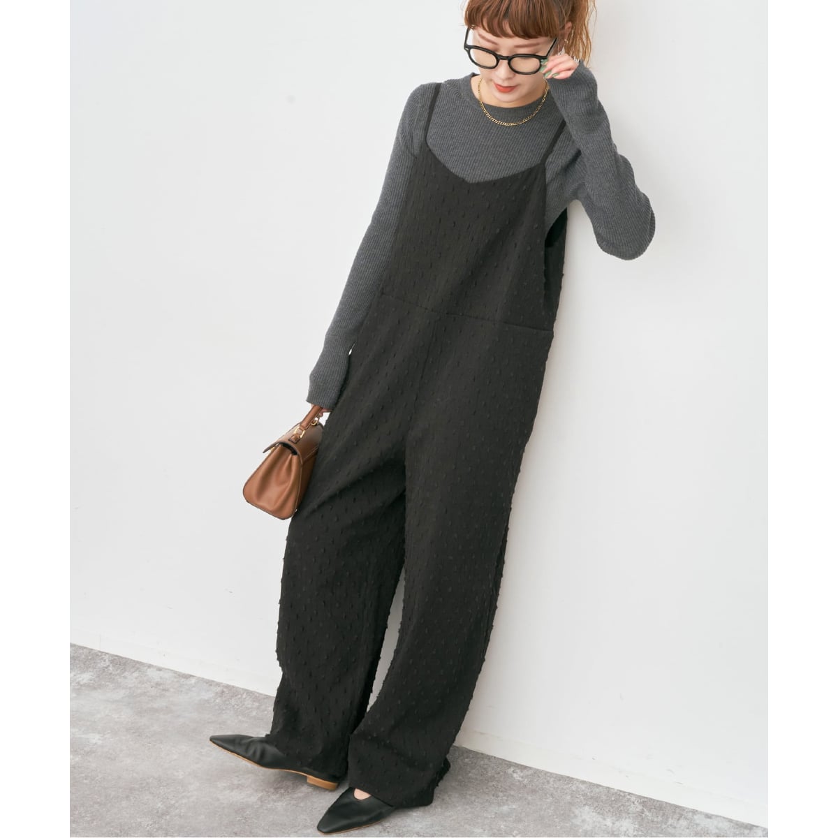 WEB限定》ドットジャガードサロペット | スピック＆スパン(Spick and