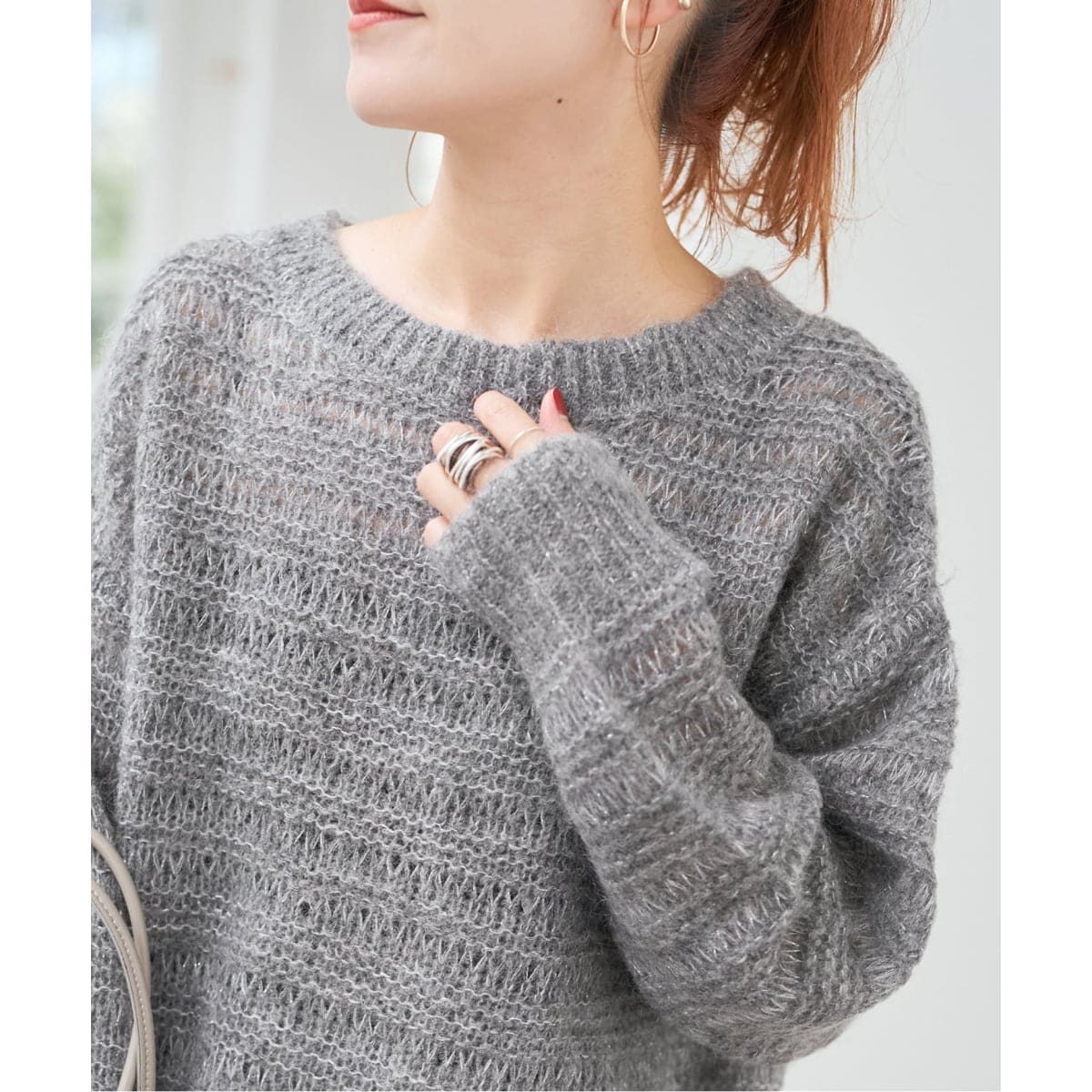 スピックアンドスパン　フォックスウール ロングリブタートル　グレー フォックスウール ロングリブタートルプルオーバー | スピック＆スパン