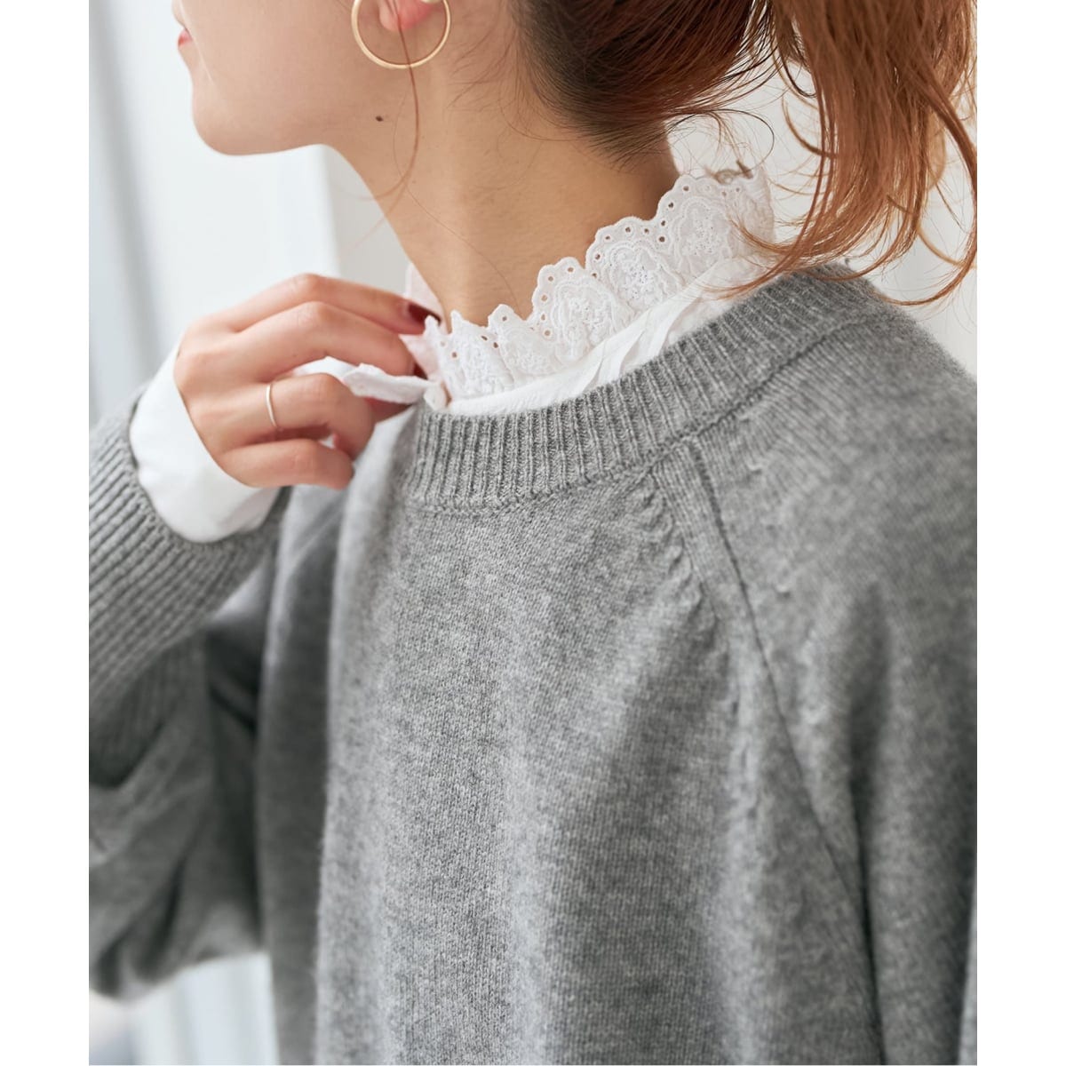 コットンボイルチェックルーズシャツ | スピック＆スパン(Spick and