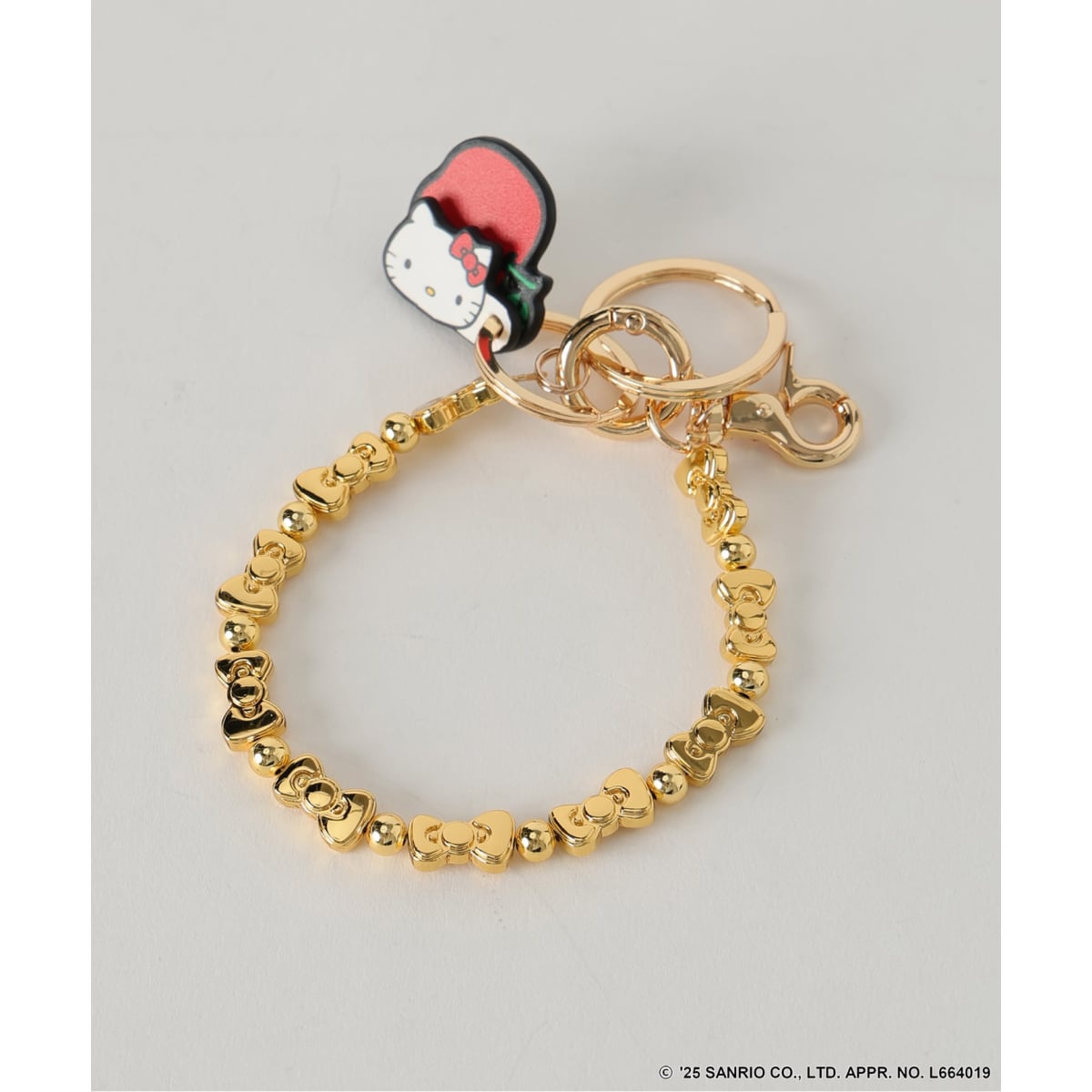 予約》HELLO KITTY×S&S×HASHIBAMI リボンビーズハンドストラップ