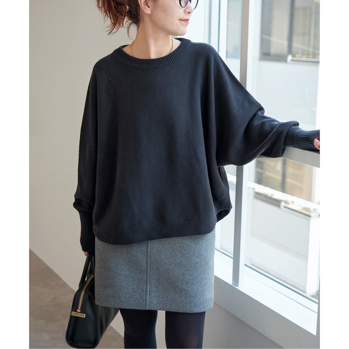 スピック＆スパン☆バルキーヤーンドルマンロングリブニット Spick & Span｜《追加2》バルキーヤーンドルマンロングリブニット