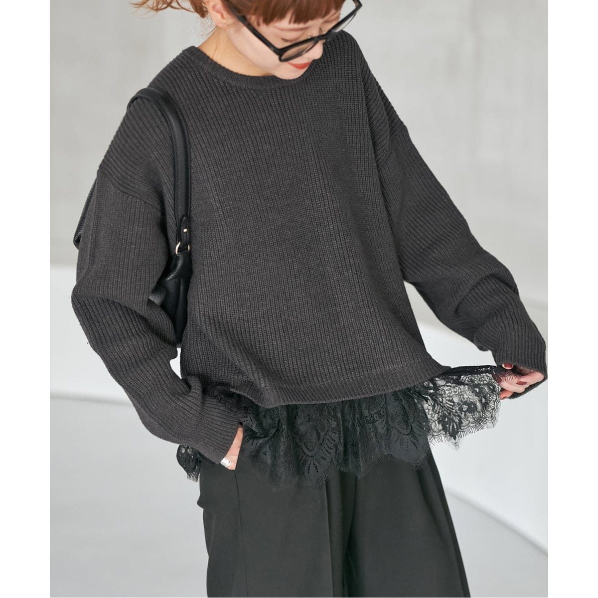 ファーカシミヤクルーネックプルオーバー | スピック＆スパン(Spick