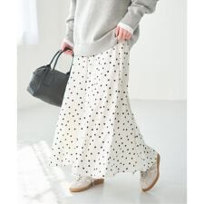 ドットサテンフレアスカート