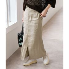 《予約》リネンストレッチIラインスカート