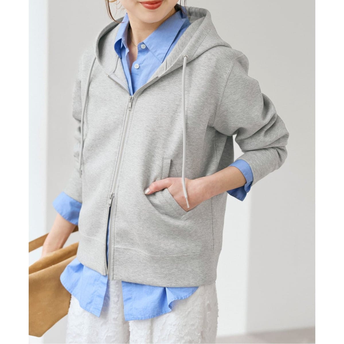 新色有り / 追加》ストレッチジップフードパーカー | スピック＆スパン