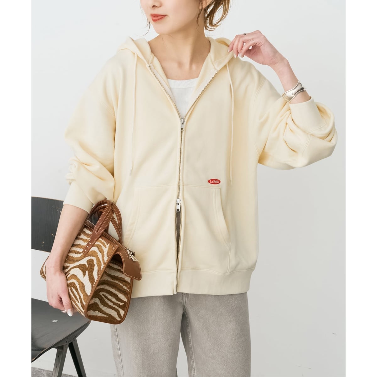 La Hutte / ラ ユット 別注ジップフーディ*