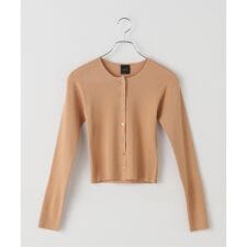 Vis/PE リブクルーネックカーディガン