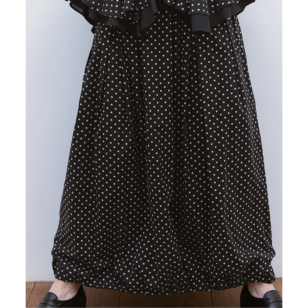 [�}���C]�s�ꕔ�X��+WEB����tGlyph Polka dot Balloon Skirt/�X�s�b�N���X�p���iSpick and Span�j �u���b�N